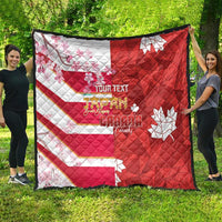 Canada and Japan Rugby Custom Quilt Canucks Brave Blossoms Together Pacific - Polynesian Pride