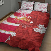Canada and Japan Rugby Custom Quilt Bed Set Canucks Brave Blossoms Together Pacific - Polynesian Pride