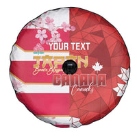 Canada and Japan Rugby Custom Spare Tire Cover Canucks Brave Blossoms Together Pacific - Polynesian Pride