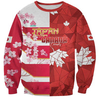 Canada and Japan Rugby Custom Sweatshirt Canucks Brave Blossoms Together Pacific - Polynesian Pride