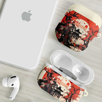 Samurai Warrior Japan AirPods Case Red-blossomed Tree Classic Japanese Stylized - Polynesian Pride