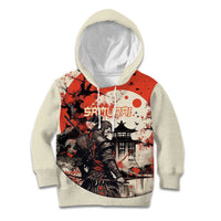 Samurai Warrior Japan Kid Hoodie Red-blossomed Tree Classic Japanese Stylized - Polynesian Pride