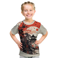 Samurai Warrior Japan Kid T Shirt Red-blossomed Tree Classic Japanese Stylized - Polynesian Pride