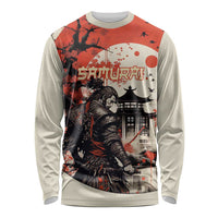 Samurai Warrior Japan Long Sleeve Shirt Red-blossomed Tree Classic Japanese Stylized LT14 Unisex Red - Polynesian Pride