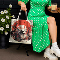 Samurai Warrior Japan Tote Bag Red-blossomed Tree Classic Japanese Stylized LT14 - Polynesian Pride