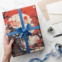 Samurai Warrior Japan Wrapping Paper Red-blossomed Tree Classic Japanese Stylized LT14 - Polynesian Pride