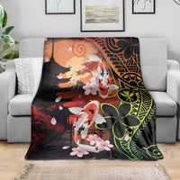 Hawaiian and Japanese Blanket Koi Fish With Kanaka Polynesian Tattoo - Polynesian Pride