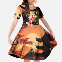 Hawaiian and Japanese Family Matching Off The Shoulder Long Sleeve Dress and Hawaiian Shirt Koi Fish With Kanaka Polynesian Tattoo - Polynesian Pride