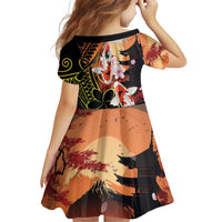 Hawaiian and Japanese Family Matching Off Shoulder Short Dress and Hawaiian Shirt Koi Fish With Kanaka Polynesian Tattoo - Polynesian Pride
