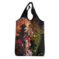 Hawaiian and Japanese Grocery Bag Koi Fish With Kanaka Polynesian Tattoo - Polynesian Pride