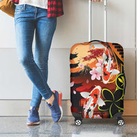 Hawaiian and Japanese Luggage Cover Koi Fish With Kanaka Polynesian Tattoo - Polynesian Pride