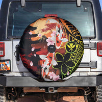 Hawaiian and Japanese Spare Tire Cover Koi Fish With Kanaka Polynesian Tattoo - Polynesian Pride