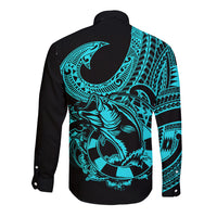 polynesia-long-sleeve-button-shirt-fish-hook-tattoo-go-fishing-polynesian-pattern-turquosie
