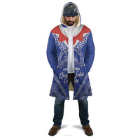 Queen Salote College 100 Years Personalized Cloak Tonga QSC Heilala Lei Blue Ngatu Pattern