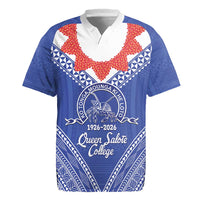 Queen Salote College 100 Years Personalized Rugby Jersey Tonga QSC Heilala Lei Blue Ngatu Pattern