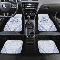 Queen Salote College 100 Years Personalized Car Mats Tonga QSC Heilala Lei White Ngatu Pattern