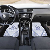 Queen Salote College 100 Years Personalized Car Mats Tonga QSC Heilala Lei White Ngatu Pattern