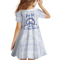 Queen Salote College 100 Years Personalized Family Matching Summer Maxi Dress and Hawaiian Shirt Tonga QSC Heilala Lei White Ngatu Pattern