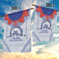 Queen Salote College 100 Years Personalized Garden Flag Tonga QSC Heilala Lei White Ngatu Pattern