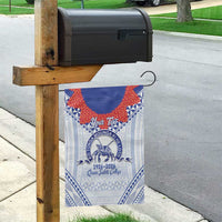 Queen Salote College 100 Years Personalized Garden Flag Tonga QSC Heilala Lei White Ngatu Pattern