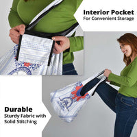 Queen Salote College 100 Years Personalized Grocery Bag Tonga QSC Heilala Lei White Ngatu Pattern