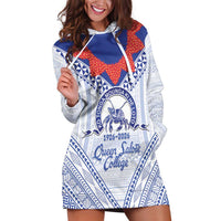 Queen Salote College 100 Years Personalized Hoodie Dress Tonga QSC Heilala Lei White Ngatu Pattern