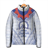 Queen Salote College 100 Years Personalized Padded Jacket Tonga QSC Heilala Lei White Ngatu Pattern