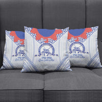 Queen Salote College 100 Years Personalized Pillow Cover Tonga QSC Heilala Lei White Ngatu Pattern