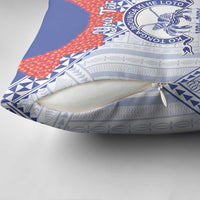 Queen Salote College 100 Years Personalized Pillow Cover Tonga QSC Heilala Lei White Ngatu Pattern