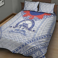 Queen Salote College 100 Years Personalized Quilt Bed Set Tonga QSC Heilala Lei White Ngatu Pattern
