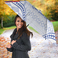 Queen Salote College 100 Years Personalized Umbrella Tonga QSC Heilala Lei White Ngatu Pattern