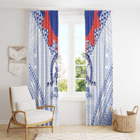 Queen Salote College 100 Years Personalized Window Curtain Tonga QSC Heilala Lei White Ngatu Pattern