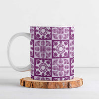 Poni Palaka Quilt Hawaii Ceramic Mug Hawaiian Tropical Monstera Sea Turtle