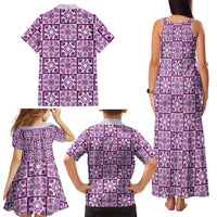 Poni Palaka Quilt Hawaii Family Matching Tank Maxi Dress and Hawaiian Shirt Hawaiian Tropical Monstera Sea Turtle