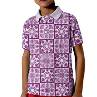 Poni Palaka Quilt Hawaii Kid Polo Shirt Hawaiian Tropical Monstera Sea Turtle