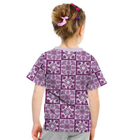 Poni Palaka Quilt Hawaii Kid T Shirt Hawaiian Tropical Monstera Sea Turtle