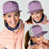 Poni Palaka Quilt Hawaii Mesh Trucker Cap Hawaiian Tropical Monstera Sea Turtle