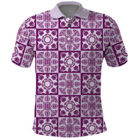 Poni Palaka Quilt Hawaii Polo Shirt Hawaiian Tropical Monstera Sea Turtle