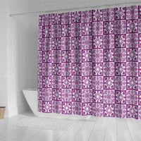 Poni Palaka Quilt Hawaii Shower Curtain Hawaiian Tropical Monstera Sea Turtle