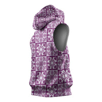 Poni Palaka Quilt Hawaii Sleeveless Hoodie Hawaiian Tropical Monstera Sea Turtle LT14 - Polynesian Pride