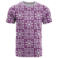Poni Palaka Quilt Hawaii T Shirt Hawaiian Tropical Monstera Sea Turtle