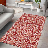 Ulaula Palaka Quilt Hawaii Area Rug Hawaiian Tropical Monstera Sea Turtle