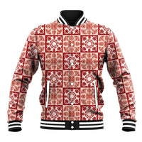 Ulaula Palaka Quilt Hawaii Baseball Jacket Hawaiian Tropical Monstera Sea Turtle