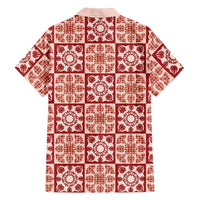 Ulaula Palaka Quilt Hawaii Family Matching Off The Shoulder Long Sleeve Dress and Hawaiian Shirt Hawaiian Tropical Monstera Sea Turtle