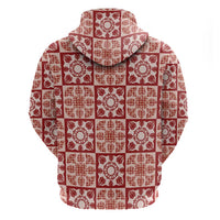 Ulaula Palaka Quilt Hawaii Hoodie Hawaiian Tropical Monstera Sea Turtle
