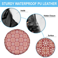 Ulaula Palaka Quilt Hawaii Spare Tire Cover Hawaiian Tropical Monstera Sea Turtle
