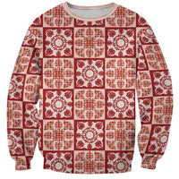 Ulaula Palaka Quilt Hawaii Sweatshirt Hawaiian Tropical Monstera Sea Turtle