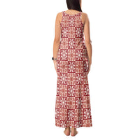Ulaula Palaka Quilt Hawaii Tank Maxi Dress Hawaiian Tropical Monstera Sea Turtle LT14 - Polynesian Pride