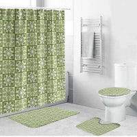 Omaomao Palaka Quilt Hawaii Bathroom Set Hawaiian Tropical Monstera Sea Turtle