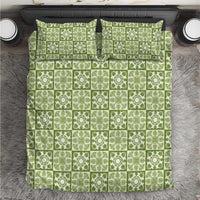 Omaomao Palaka Quilt Hawaii Bedding Set Hawaiian Tropical Monstera Sea Turtle